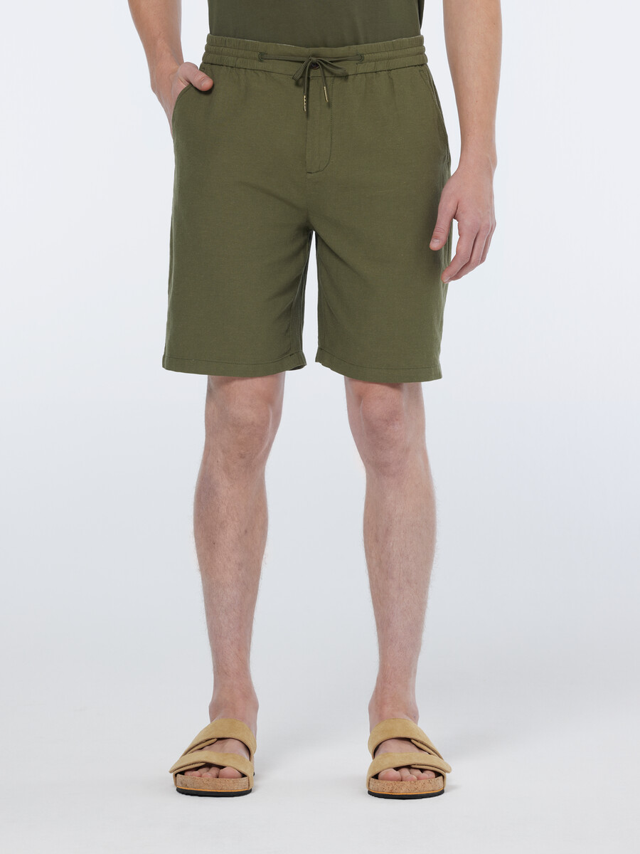 bermudas de corte relajado de algodón y lino fave