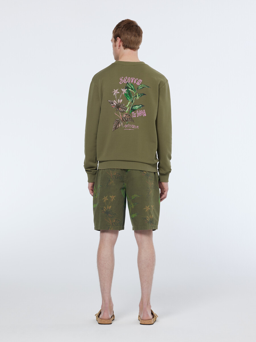 pantalón corto holgado de algodón estampado