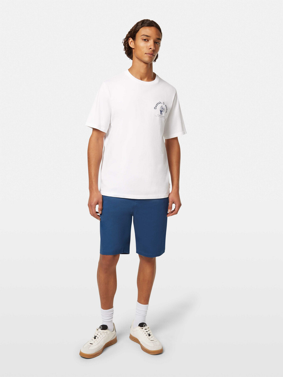 pantalones cortos chinos de sarga de mezcla de algodón lavado stuart
