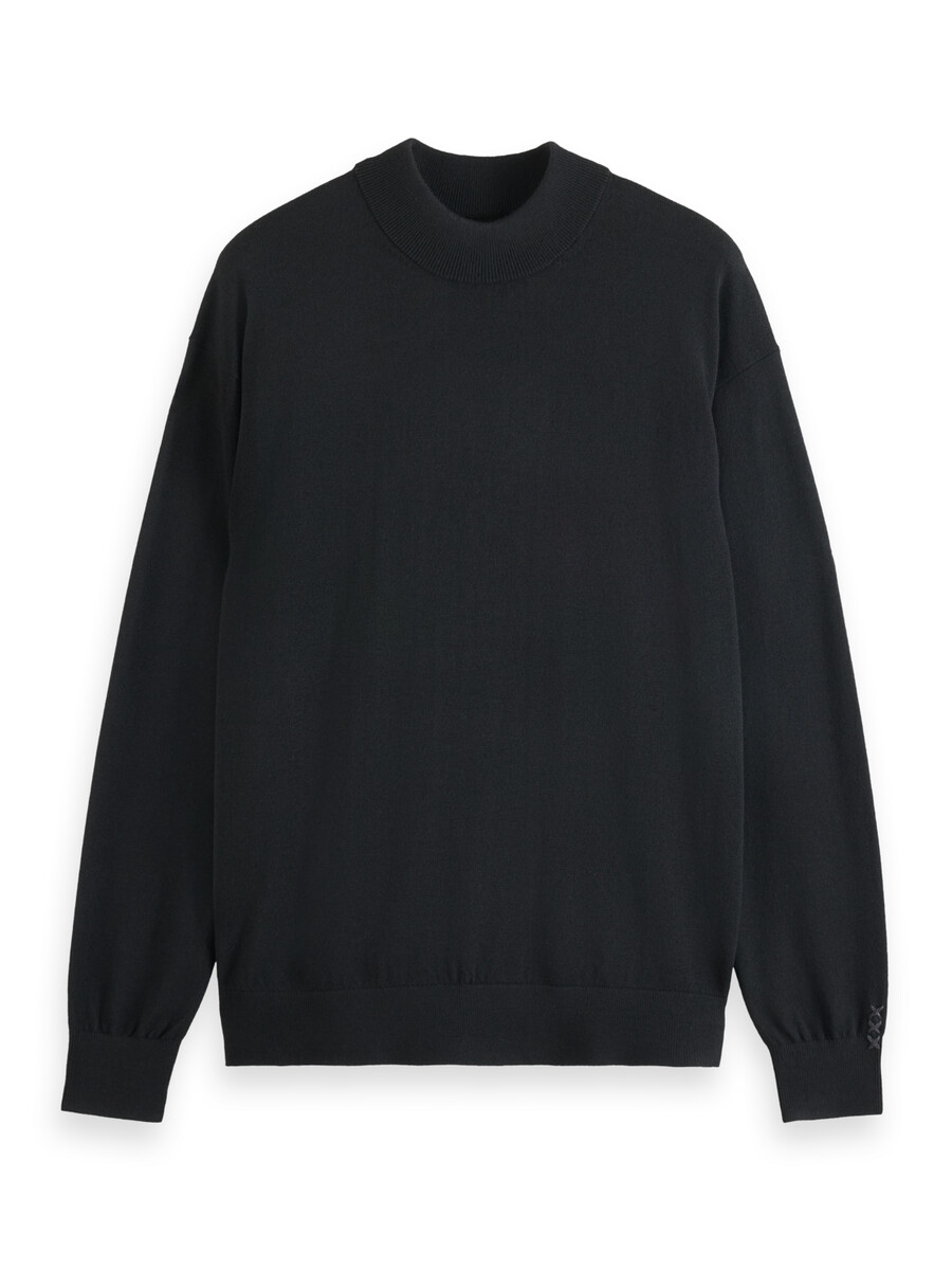 essentials — jersey de cuello alto con hombros caídos
