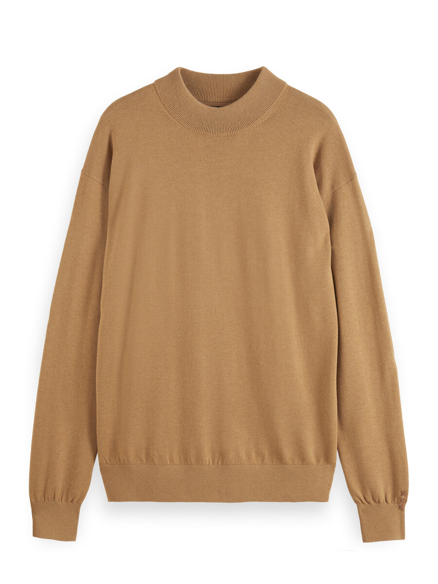 essentials — jersey de cuello alto con hombros caídos