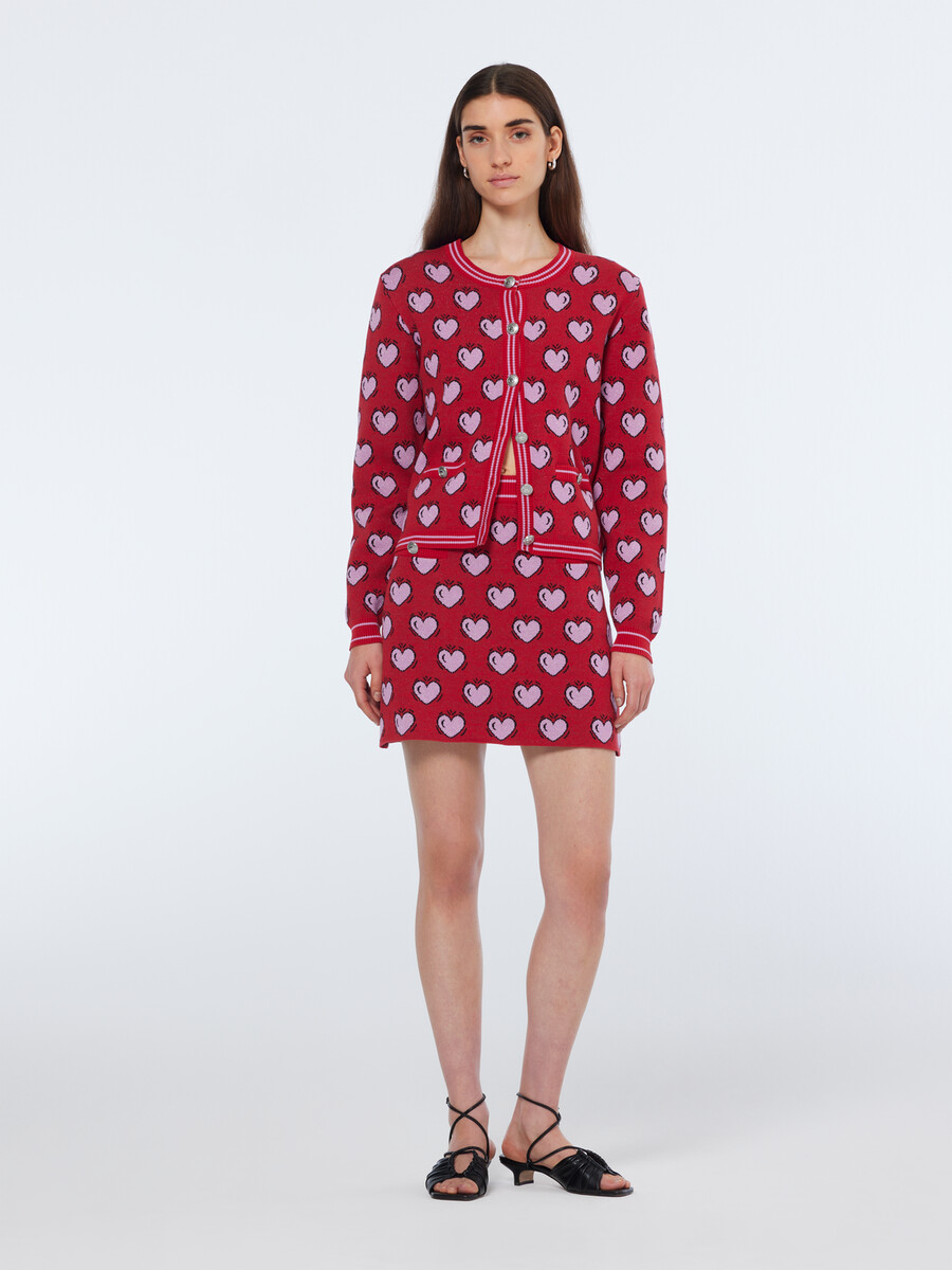 cárdigan con estampado de corazones de scotch soda x burton morris