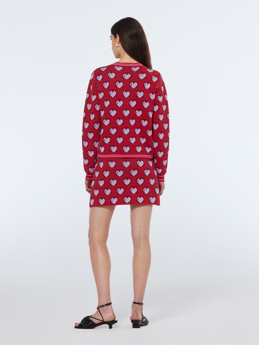 cárdigan con estampado de corazones de scotch soda x burton morris