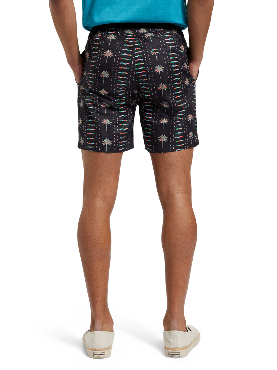 shorts de baño de longitud media con estampado integral