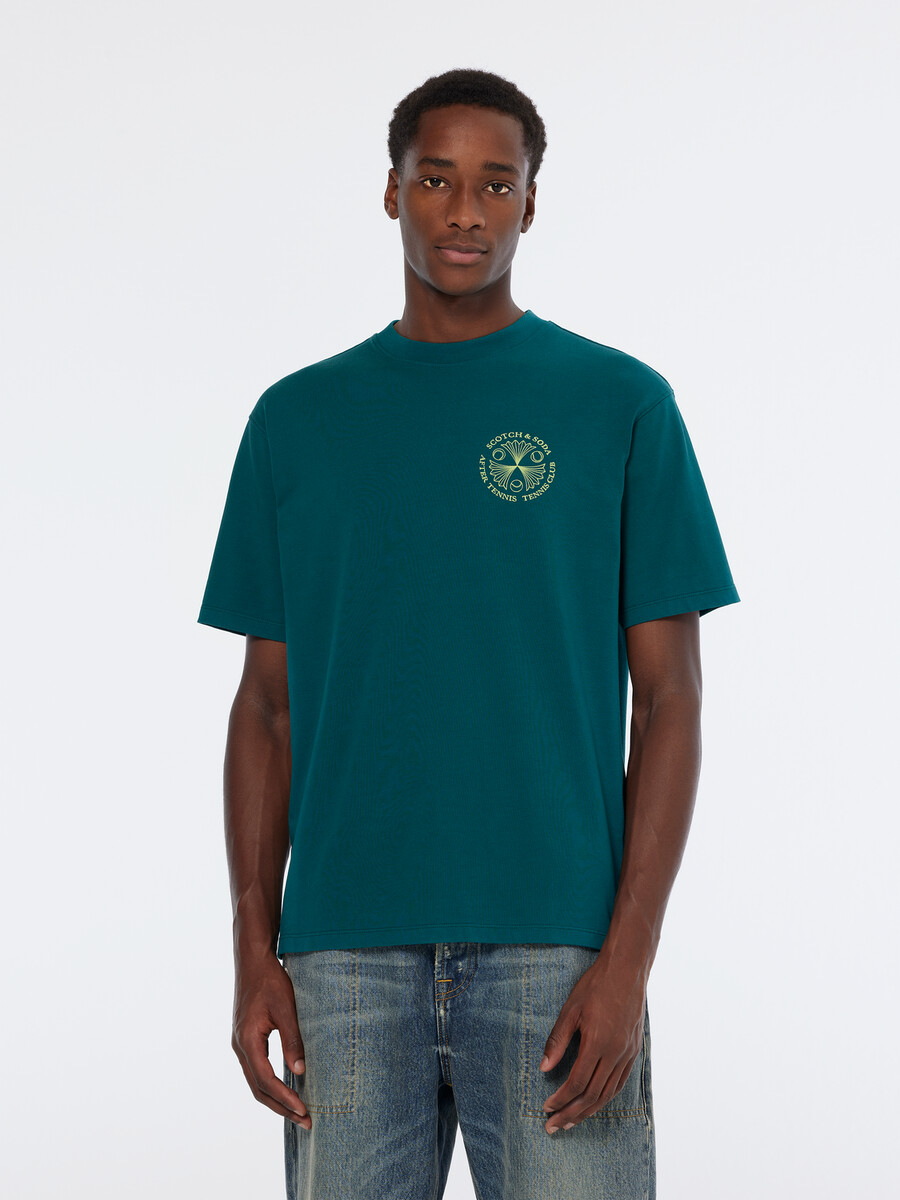 camiseta holgada con ilustraciones del club de tenis