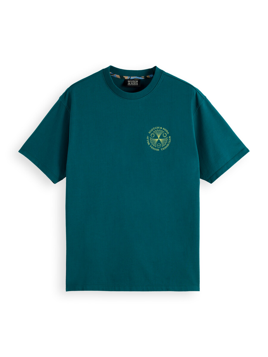 camiseta holgada con ilustraciones del club de tenis