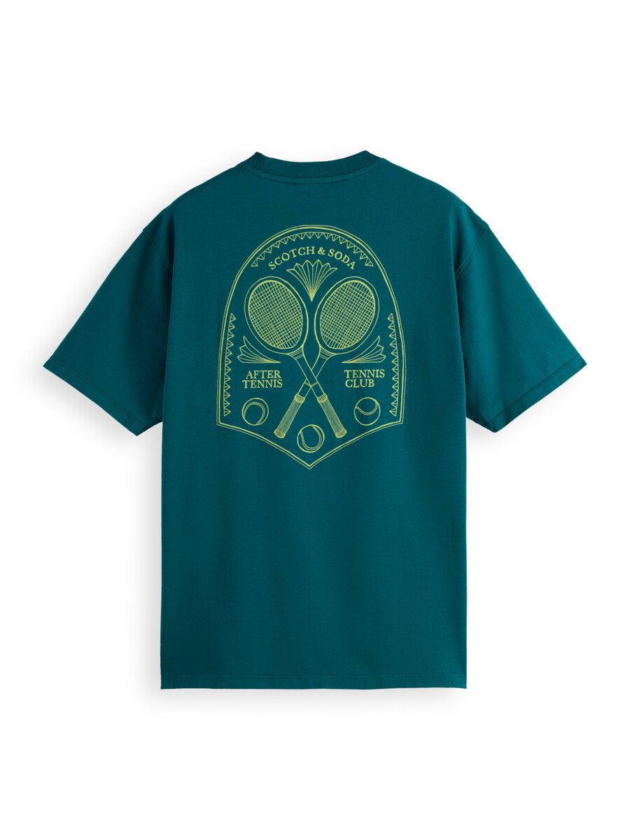 camiseta holgada con ilustraciones del club de tenis