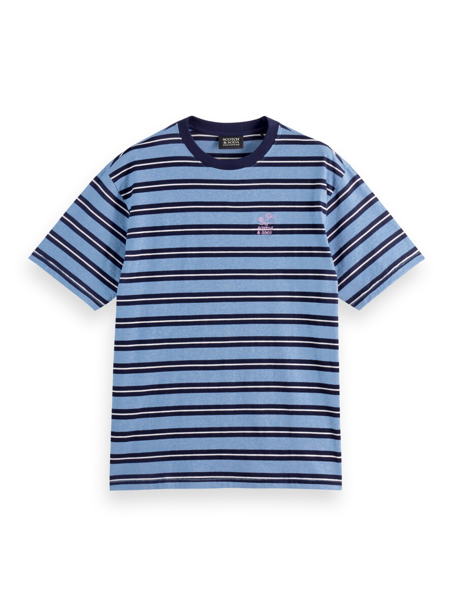 camiseta de rayas de corte relajado teñida en hilo