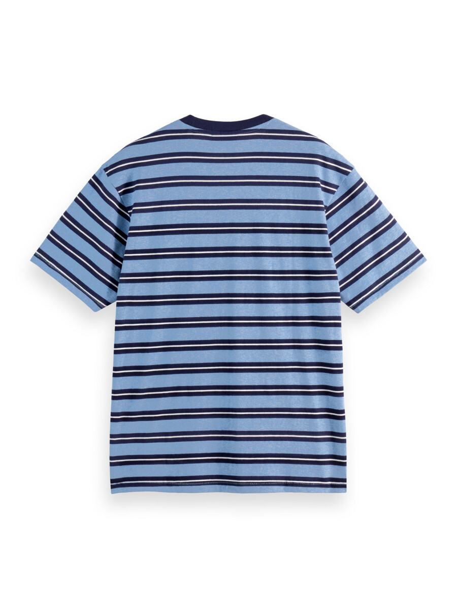camiseta de rayas de corte relajado teñida en hilo