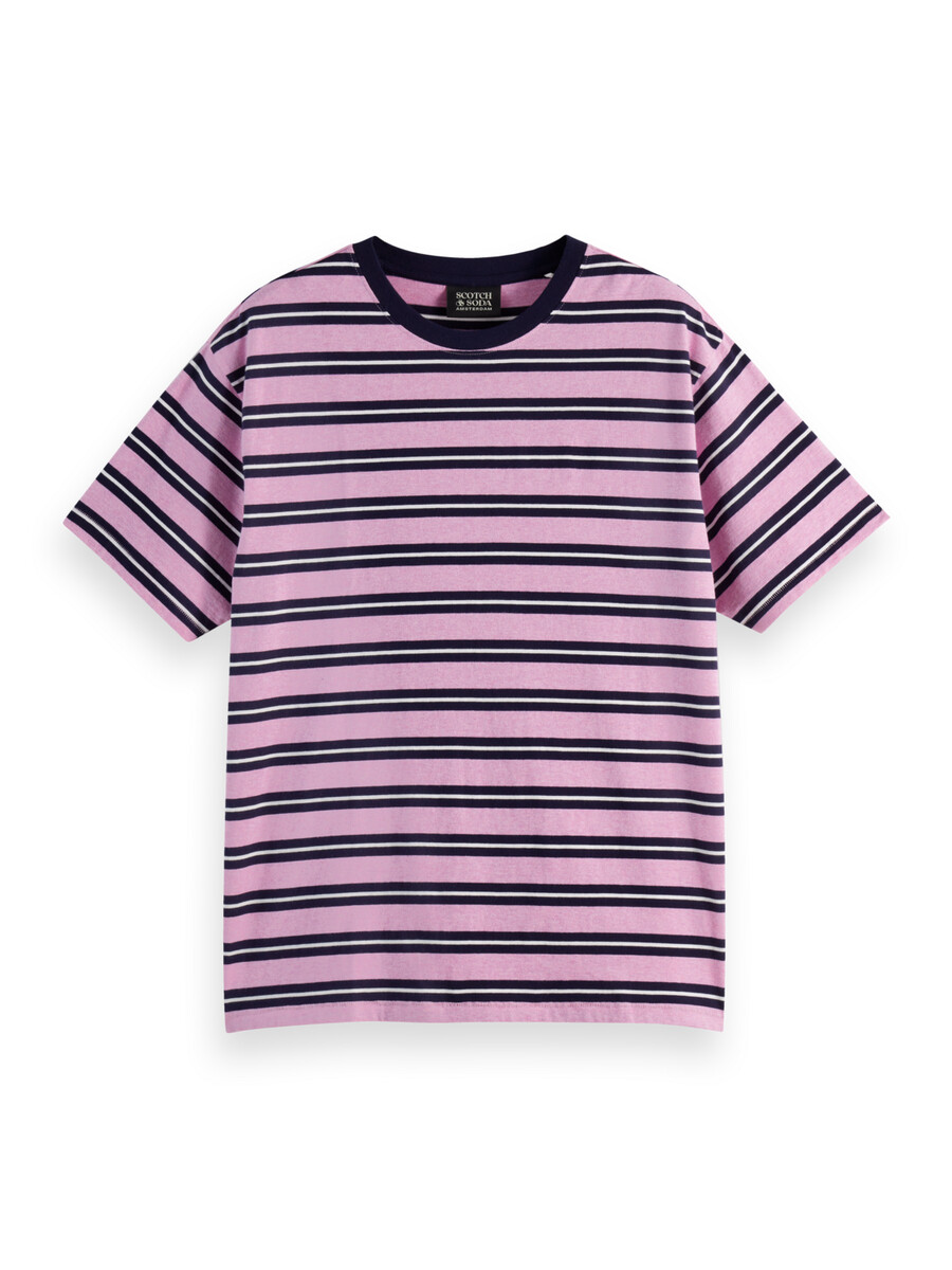 camiseta de rayas de corte relajado teñida en hilo