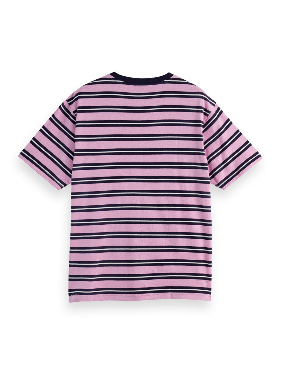 camiseta de rayas de corte relajado teñida en hilo