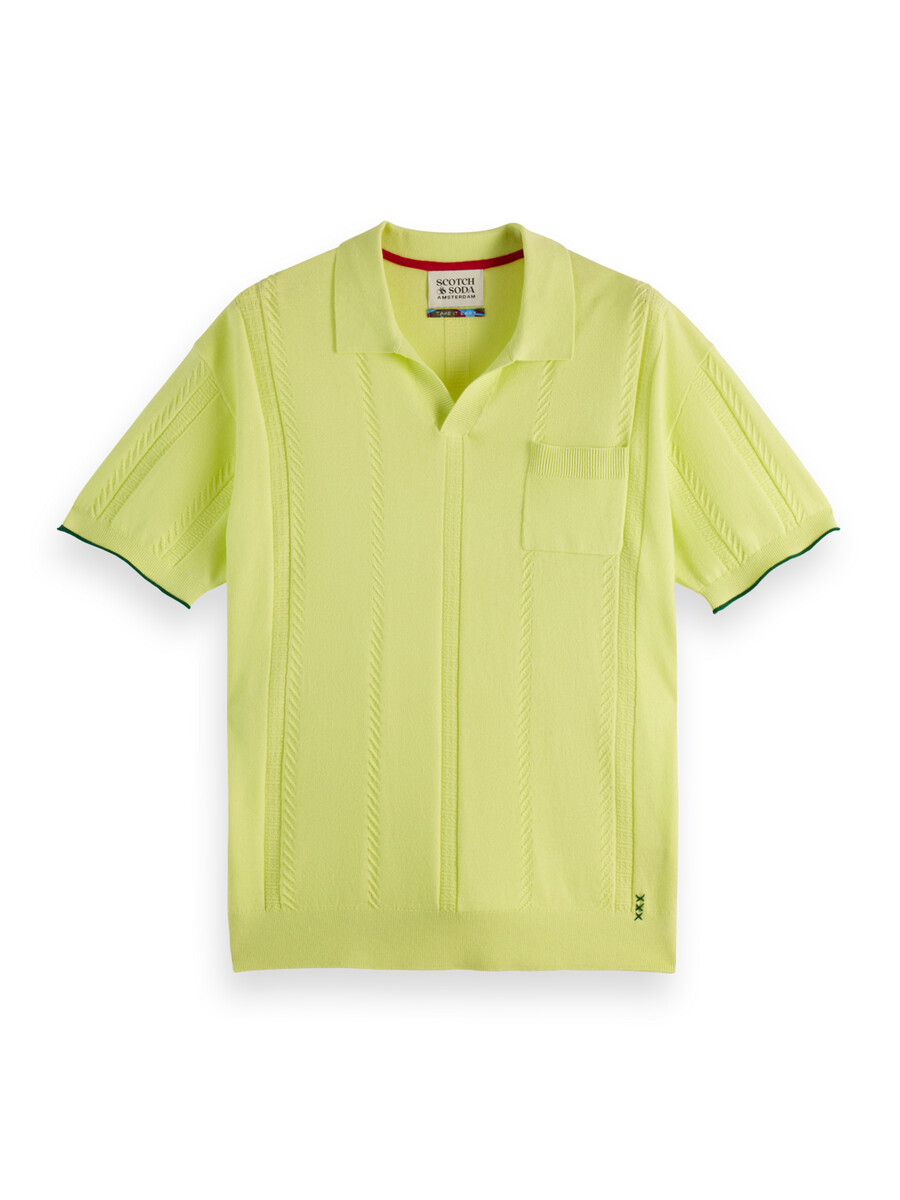 polo de punto de corte relajado con cuello en v