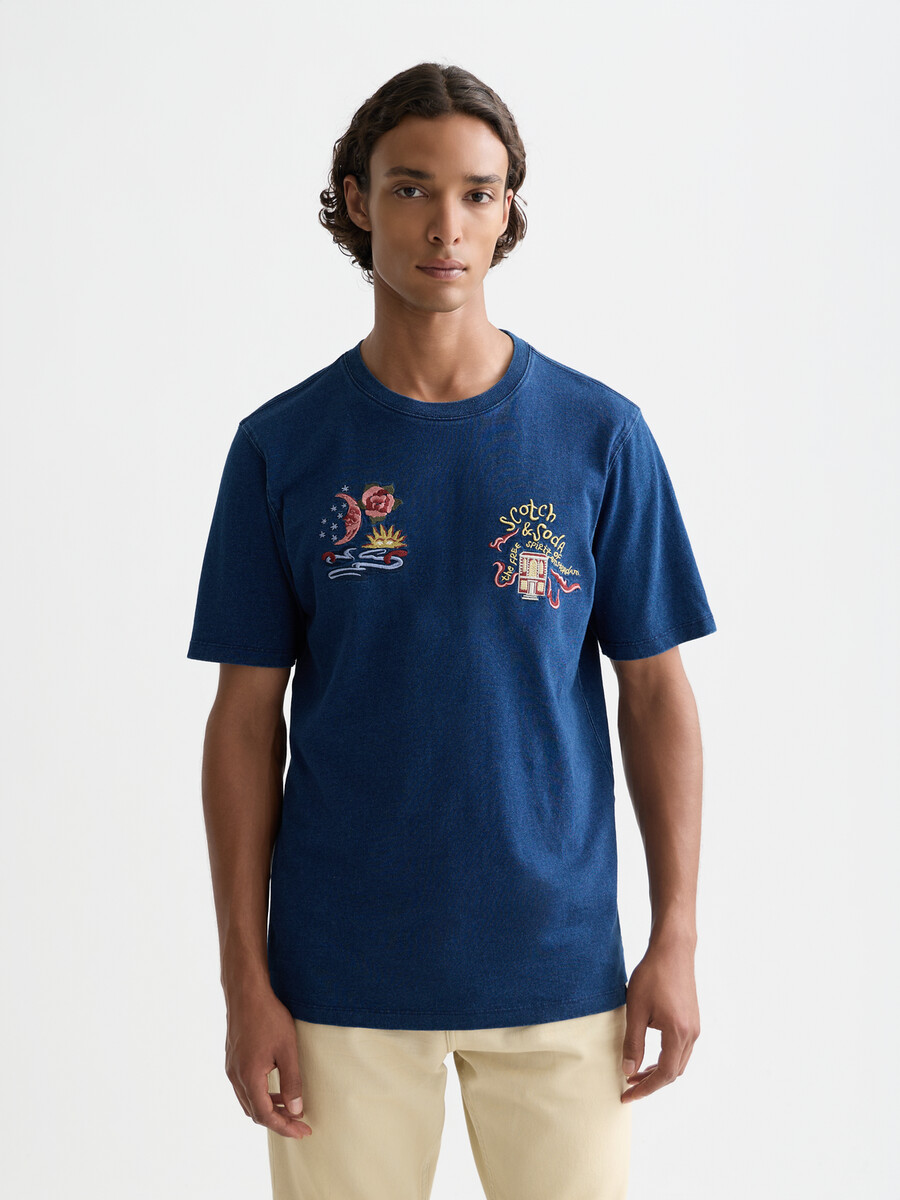 camiseta índigo de corte relajado de los héroes del 40.º aniversario