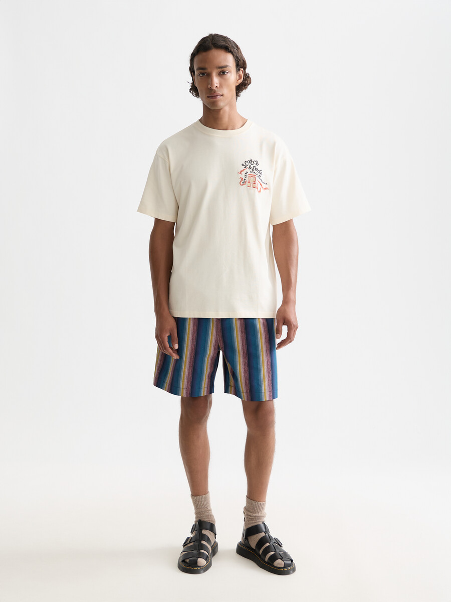 camiseta bordada de corte relajado del 40.º aniversario