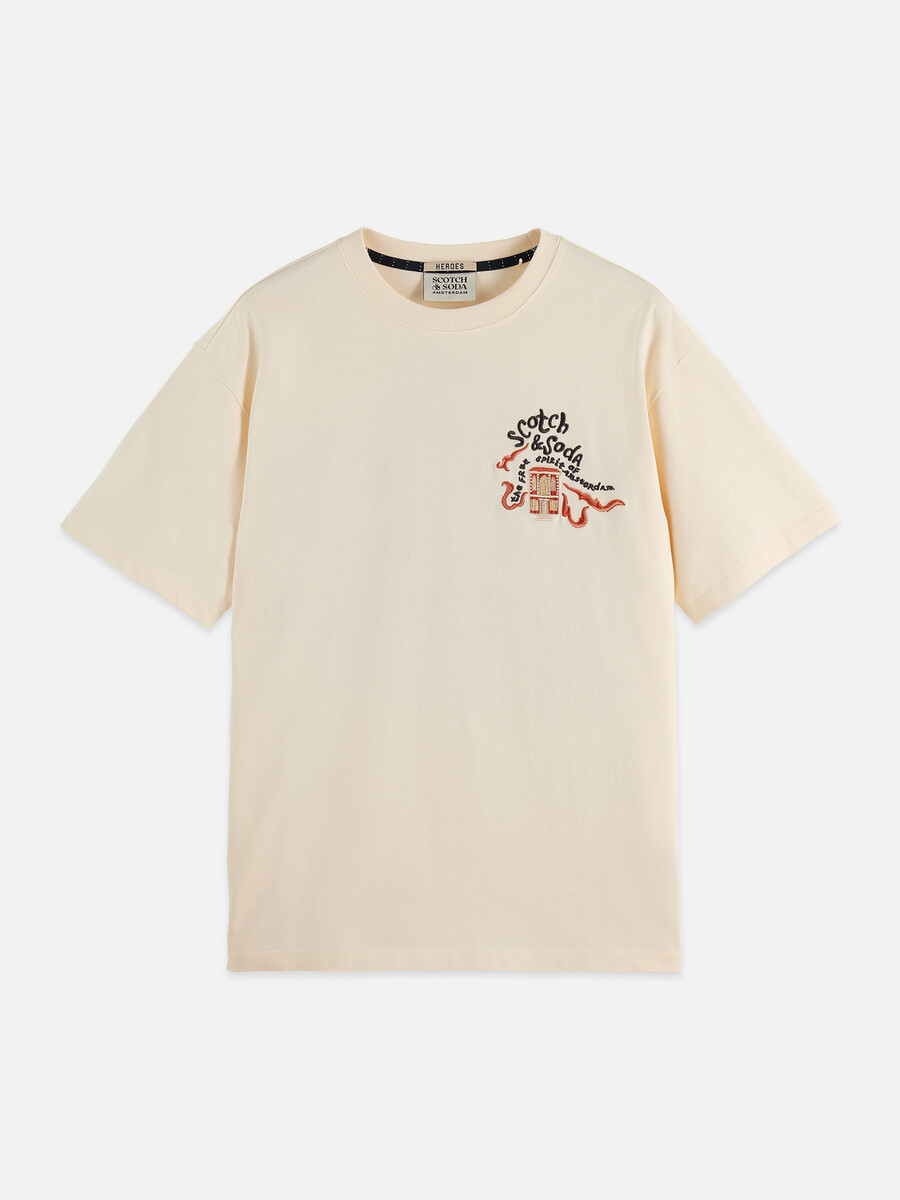 camiseta bordada de corte relajado del 40.º aniversario