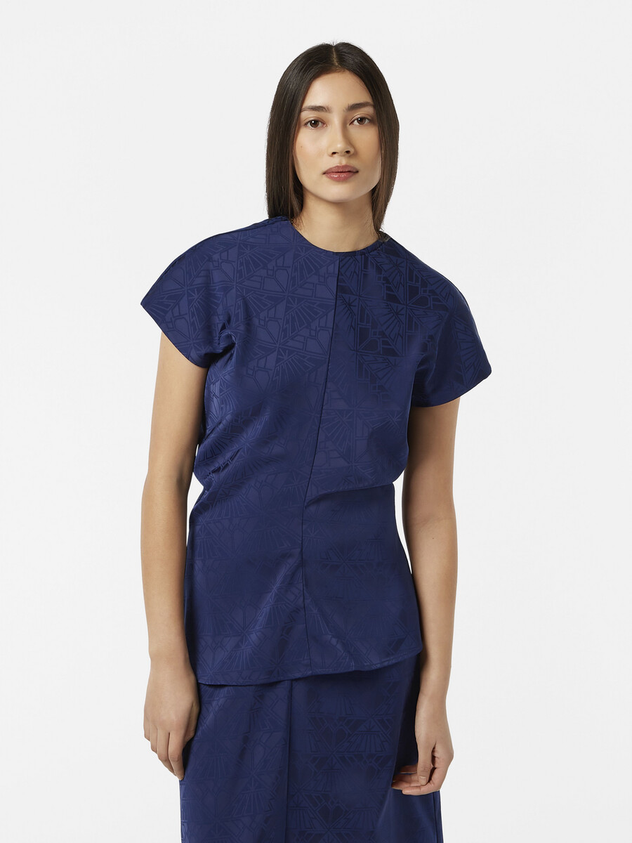 top de satén jacquard