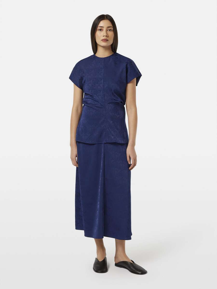 top de satén jacquard