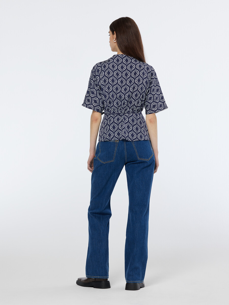 top cruzado de jacquard