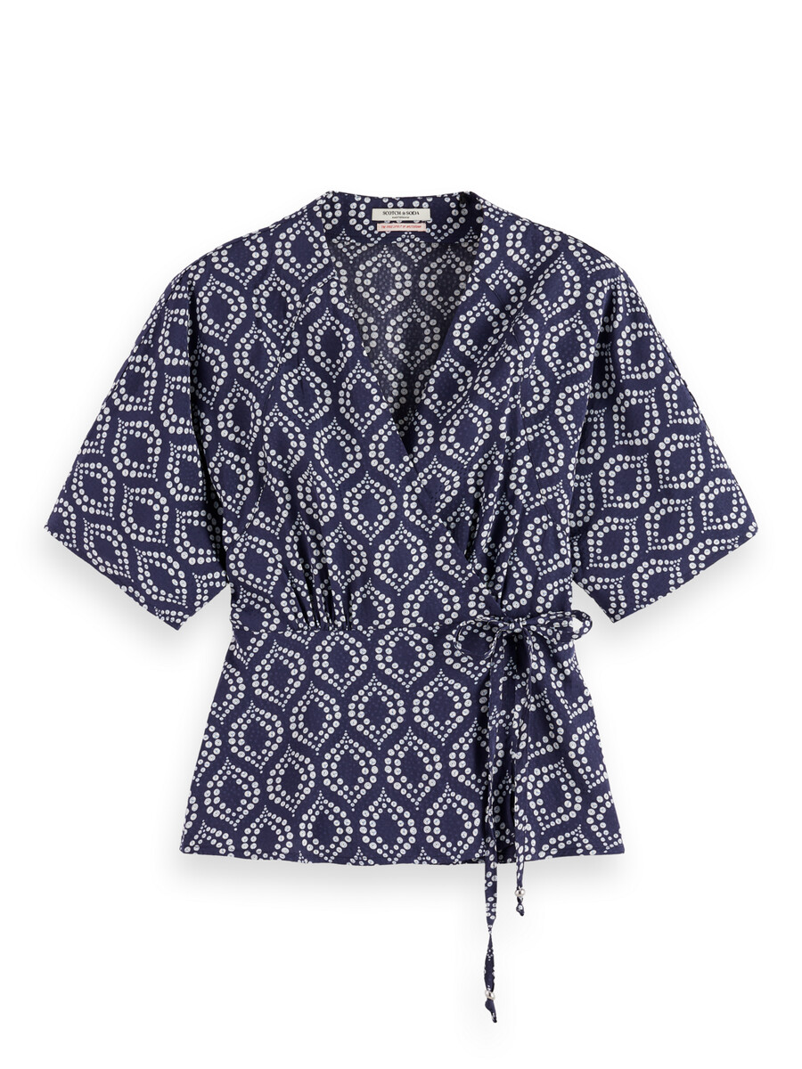 top cruzado de jacquard