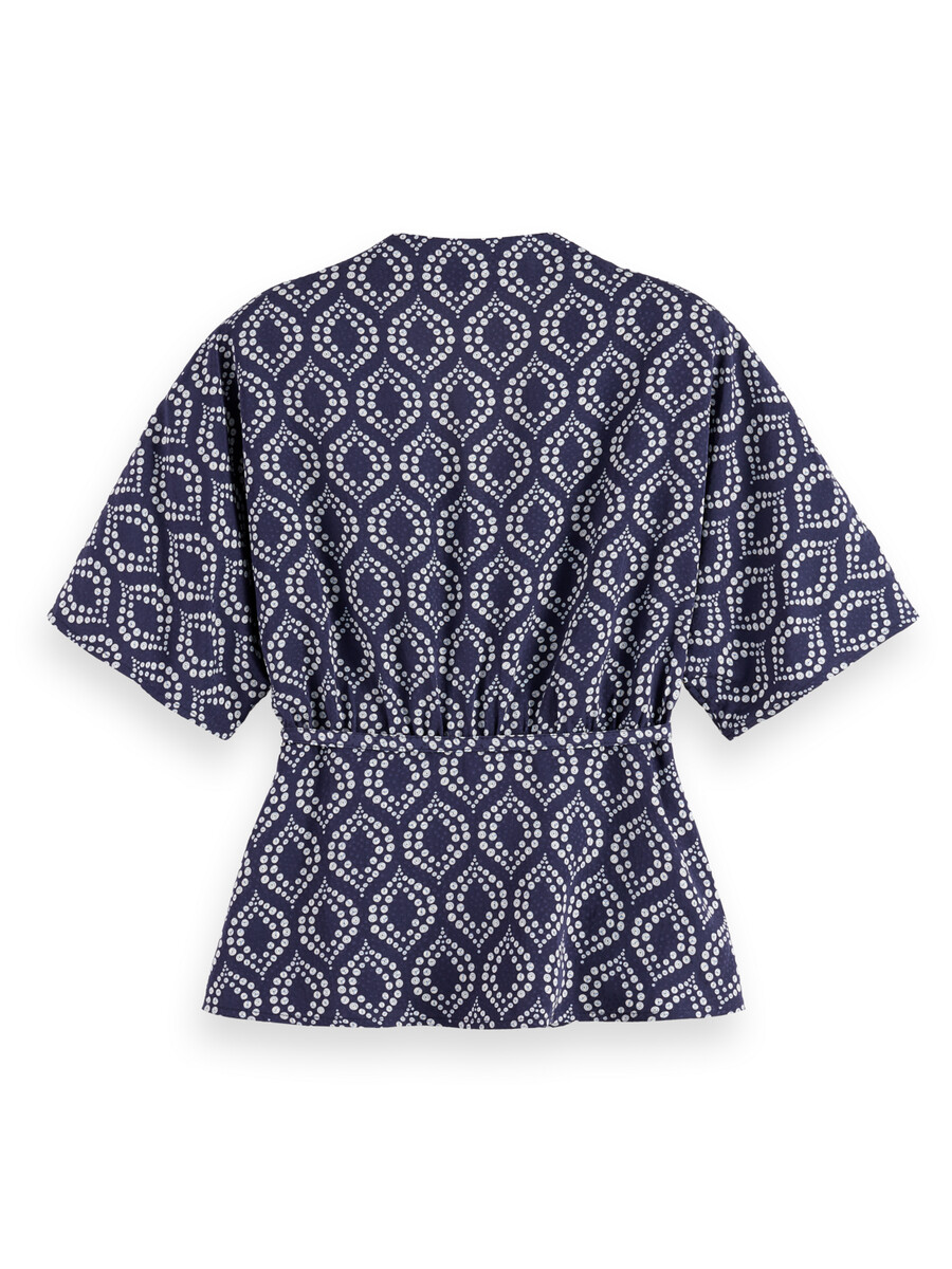 top cruzado de jacquard