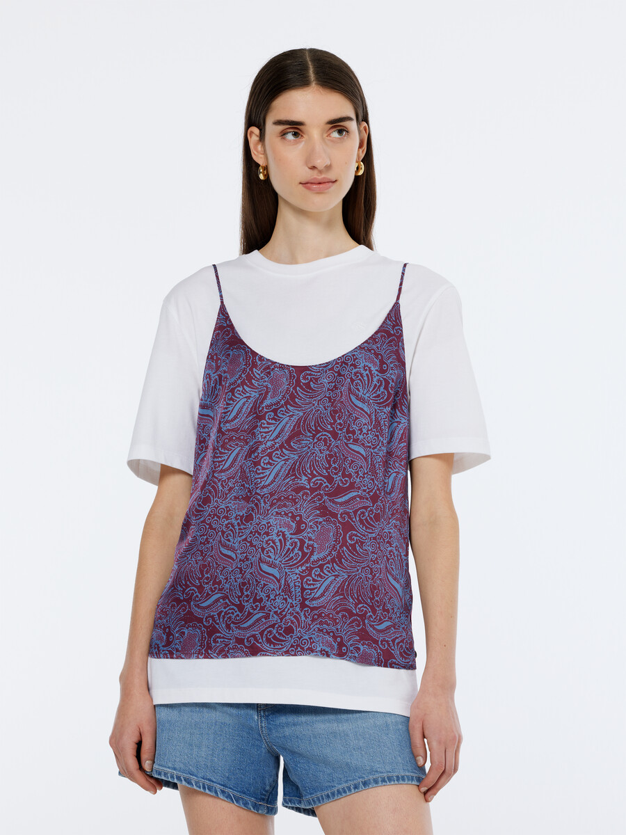 camiseta sin mangas de punto de cachemira